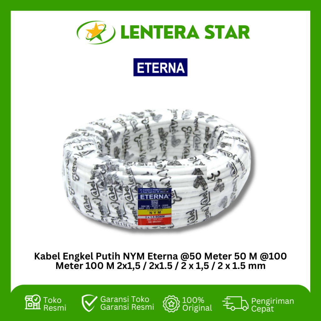 Kabel NYM Eterna @ 50 Meter 5 M @ 100 Meter 100 M 2x1.5 / 2 x 1.5 / 2x1,5 / 2 x 1,5