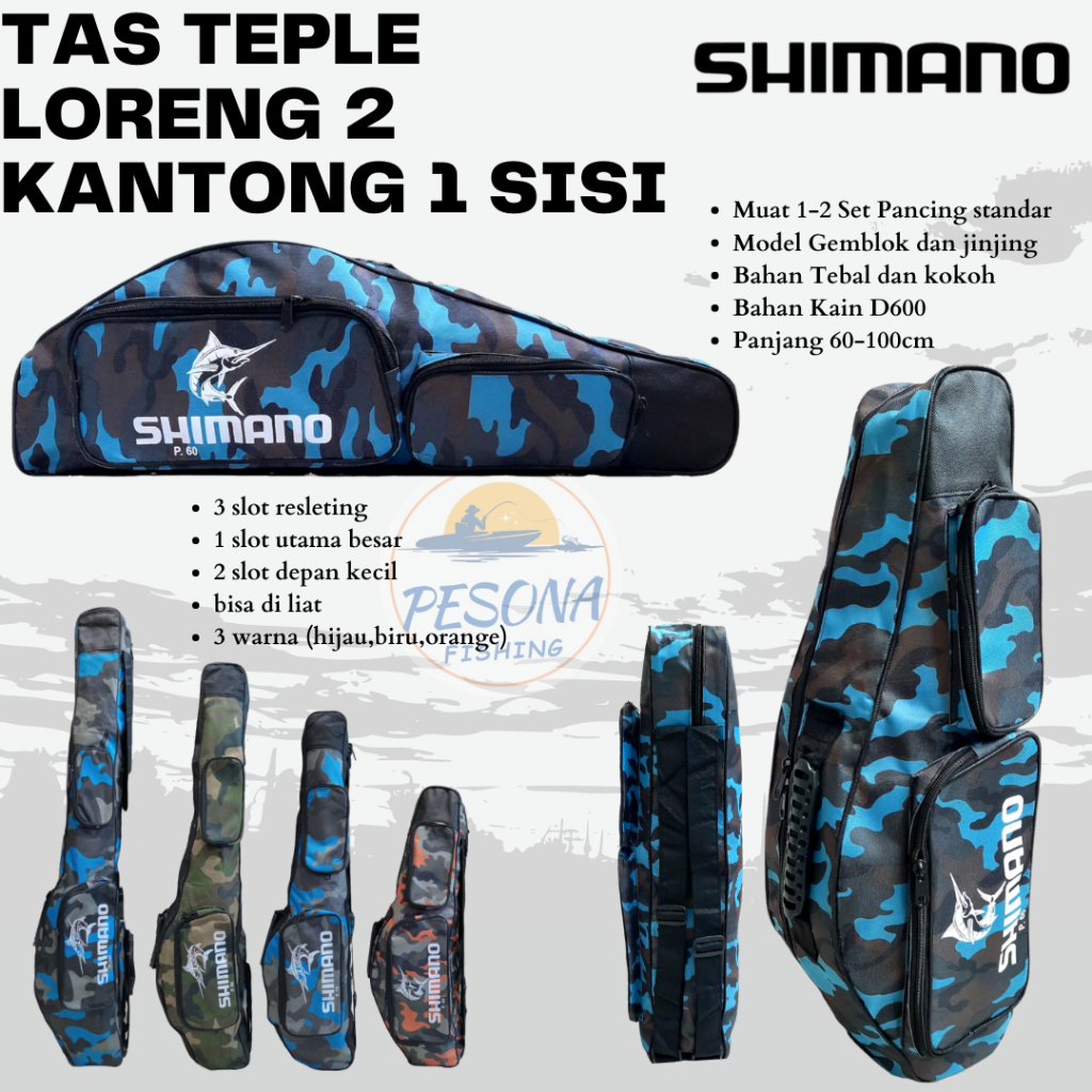 [Ready] TAS PANCING D600 KANTONG 2 MOTIF LORENG 60-100CM