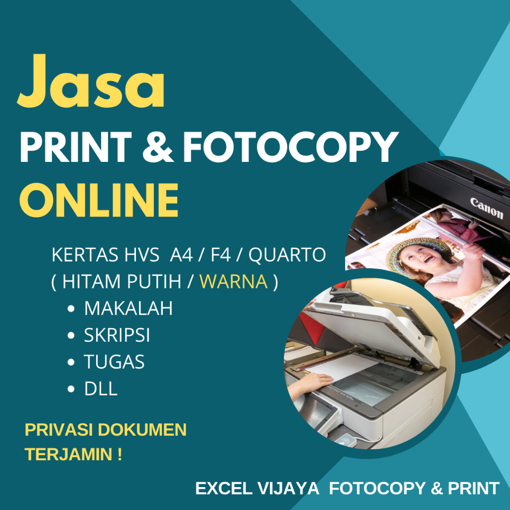 PRINT A4 ,F4,QUARTO, buku, makalah, skripsi, tugas, soal BW/COLOR