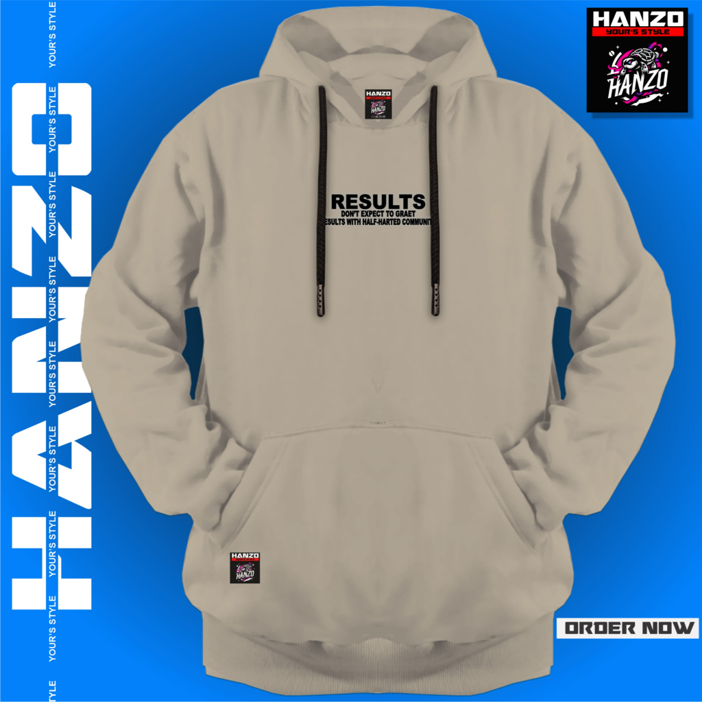 Jaket Hoodie Pria Distro TERBARU 2024 RESULT Suiter Cowok Original Hanzo Warna cream