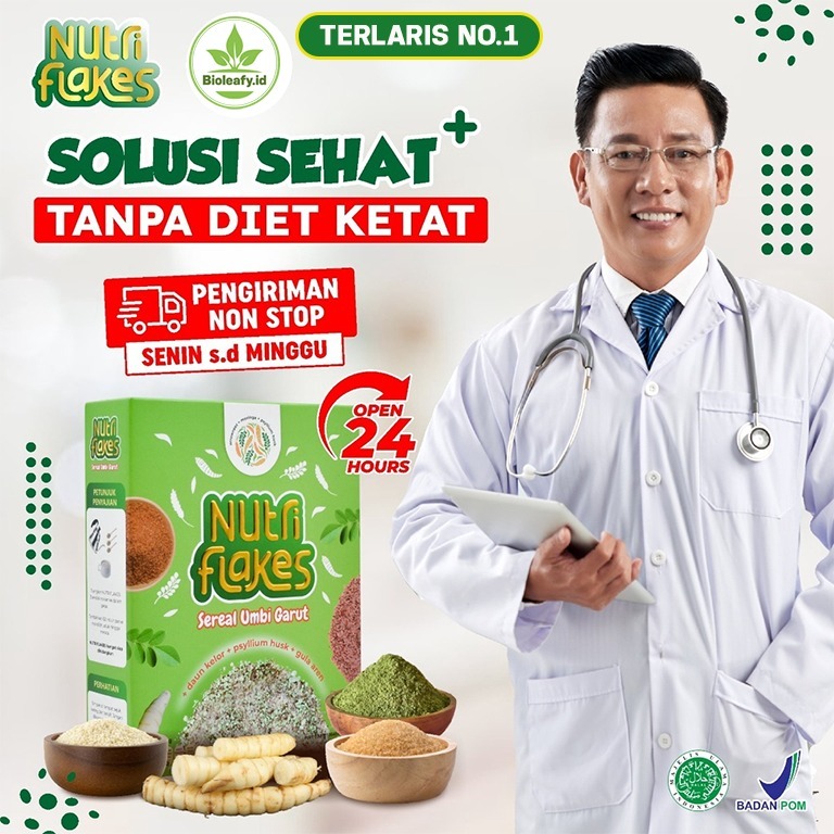 

Nutriflakes - Sereal Asam Lambung Maag Gerd Radang Lambung Diet Sehat Umbi Garut Original 1 Box Bioleafy.id