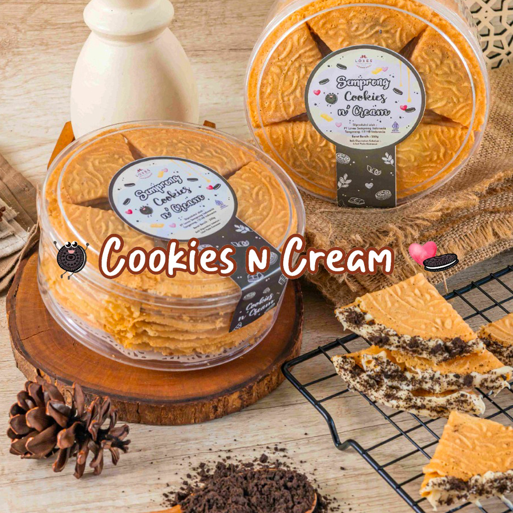 

LOVES SEMPRONG Kekinian — Cookies & Cream — Kue Kering Loves Semprong Lipat Isi — Cookies & Cream