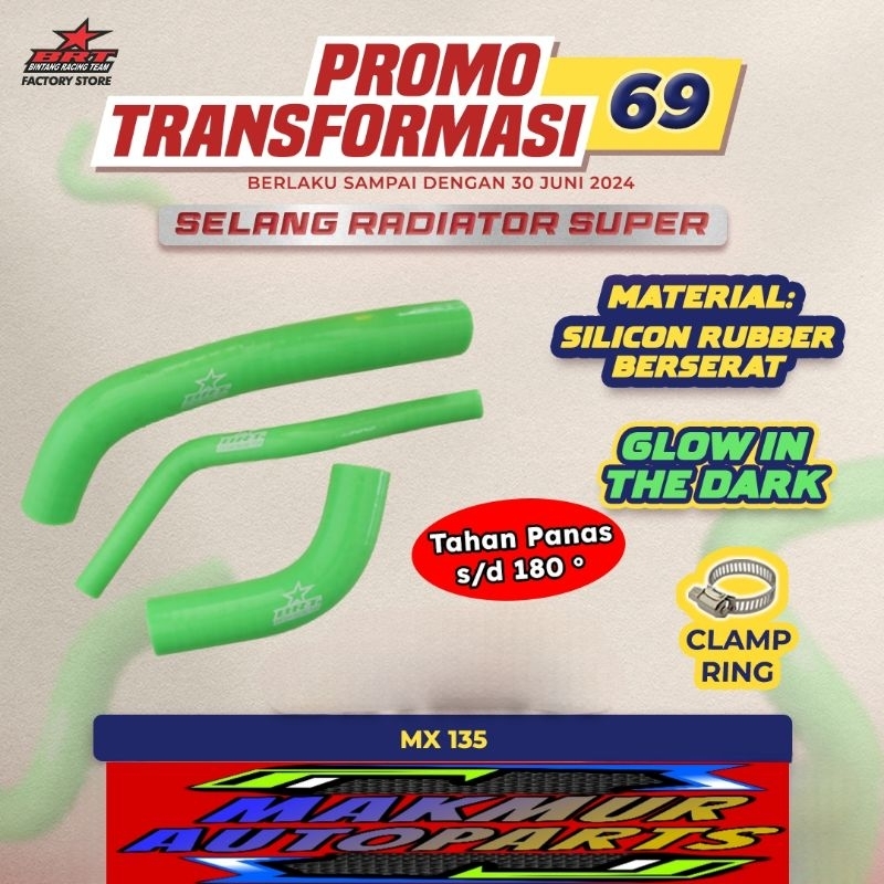 Tube Radiator Super BRT Selang Radiator Jupiter MX/MX 135 - BINTANG RACING TEAM BRT