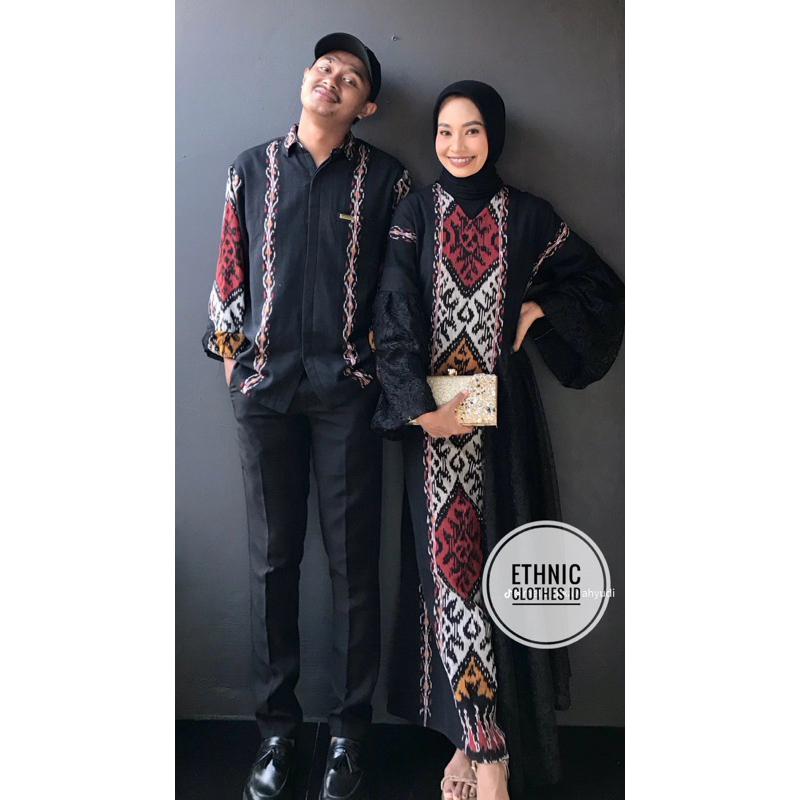 couple tenun mix brukat batik sarimbit premium