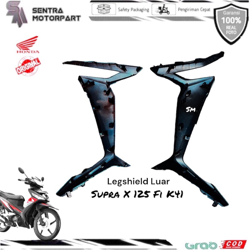 Sayap Legsil Legshield Luar Supra X 125 Fi Injeksi 2014 Set Sepasang Hitam Merah Biru Hitam Doff Dop