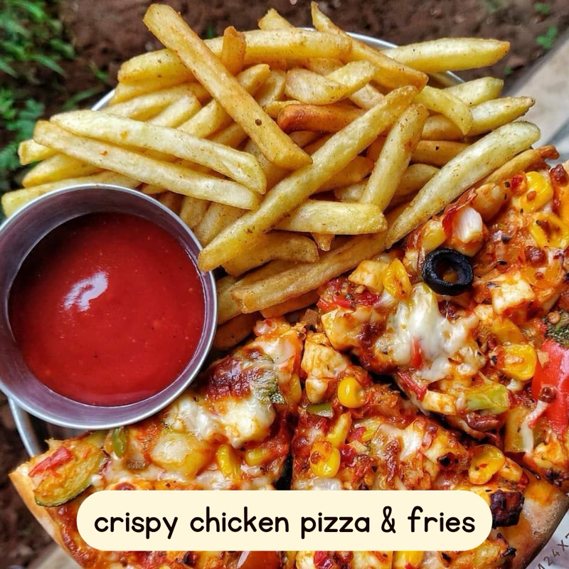 

KIRIM INSTAN crispy chicken pizza and fries
