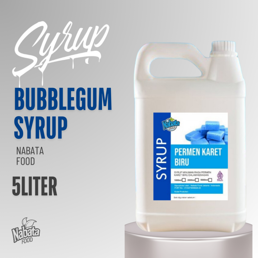 

Sirup Permen Karet Biru Nabata Drink 5 Liter - Syrup Bubblegum Blue 5000 ML