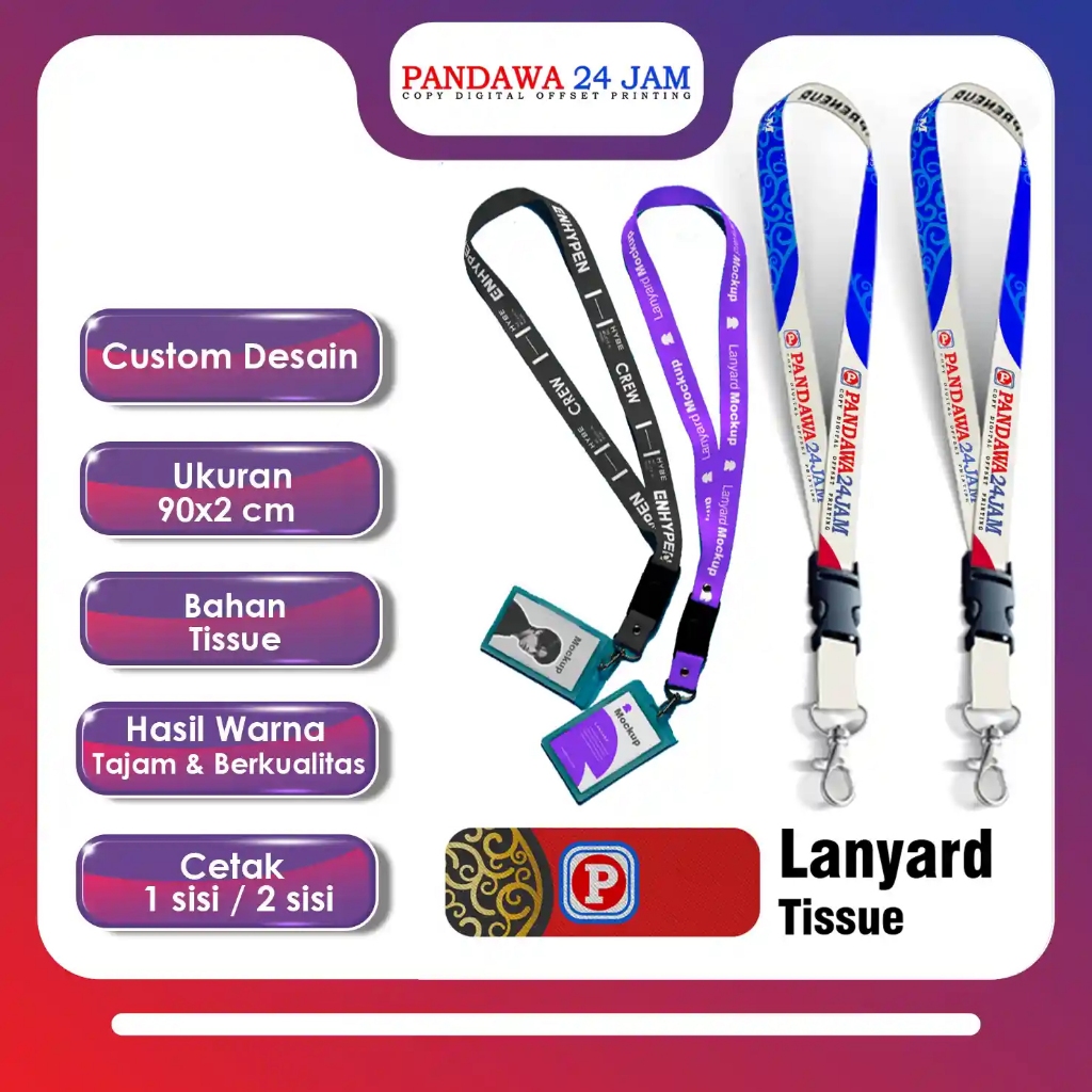 

Lanyard Custom Design ||Tali ID Card ||Stopper Kalung Gantungan Name Tag|| Tissur || Nylon