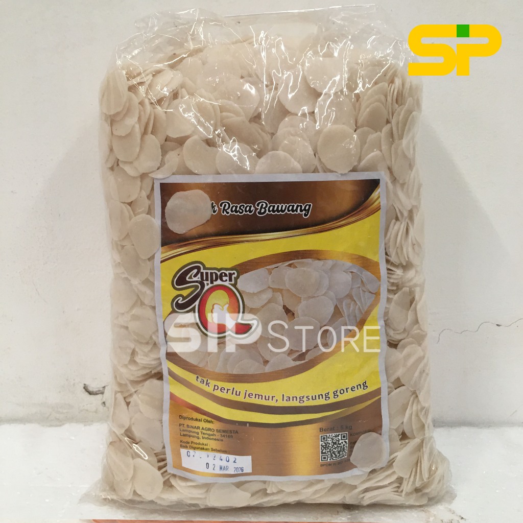 

KERUPUK BAWANG "SUPER Q" PUTIH @5KG Kerupuk Mentah / Kerupuk Seblak Murah 5kg (1 BALL)