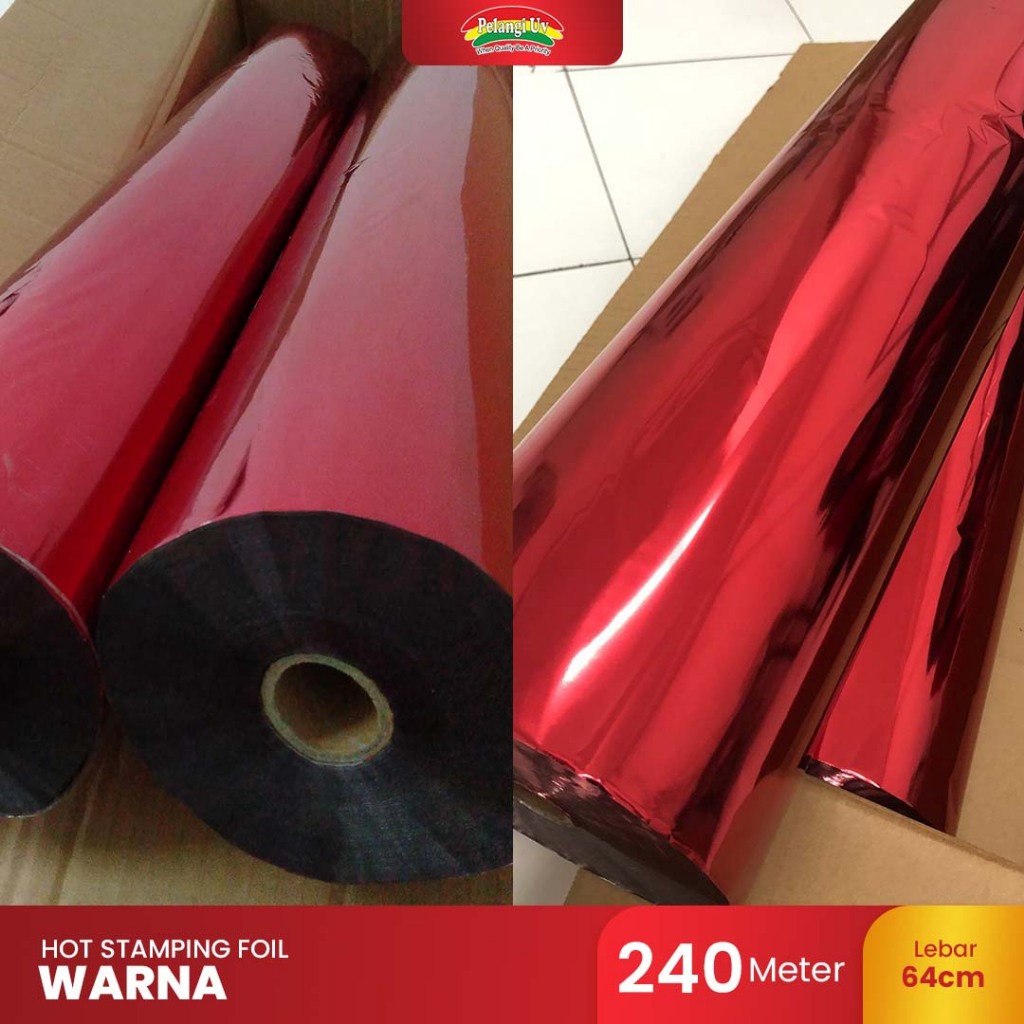 Hot Stamping Foil Warna Merah / Hot Print Foil Warna Merah Ukuran 240m - Pelangi UV