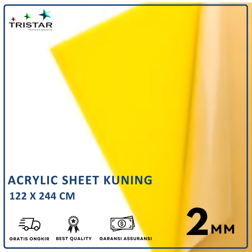 Acrylic Kuning Solid Akrilik Warna Lembaran Sheet 122X244 Kuning Akrilik Lembaran Star Royal Premium