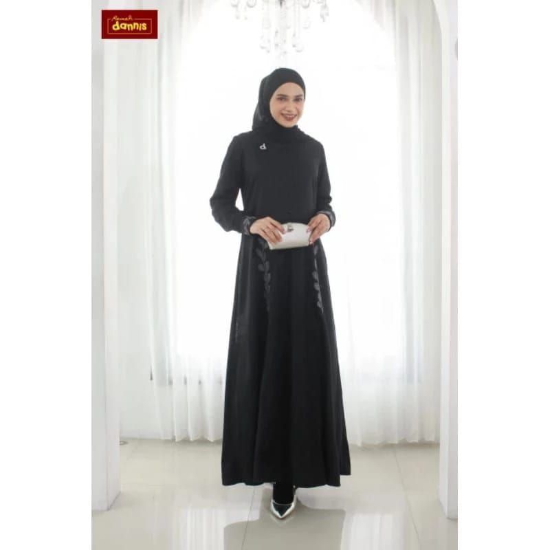 DANNIS SALEReady gamis best seller hitam elegan wanita dewasa by dannis collection