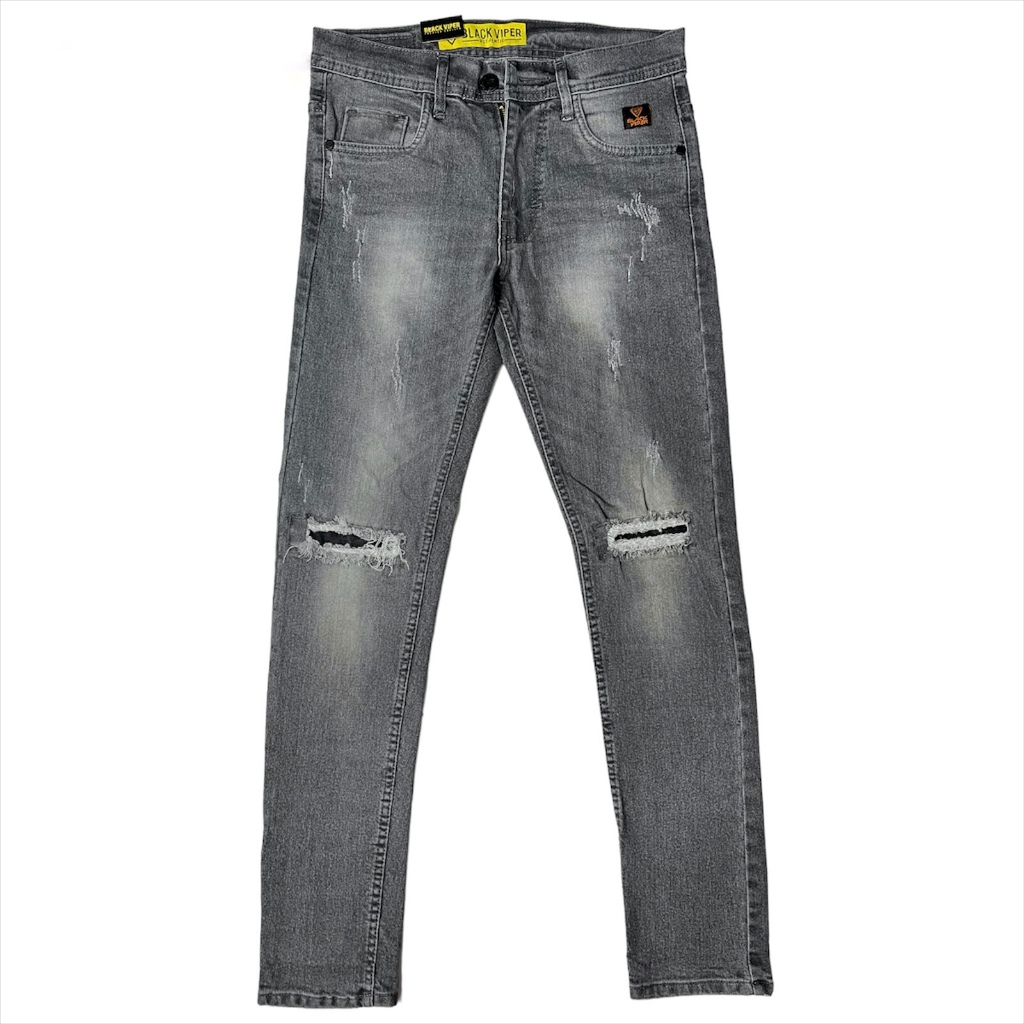 Celana Panjang Jeans Ripped BLACK VIPER Pria