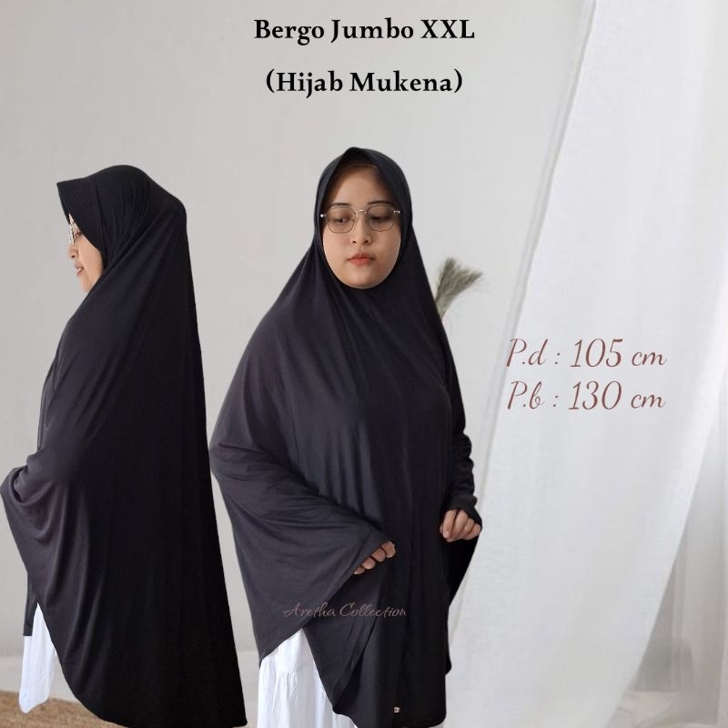 Hijab Khimar Syar’i Jumbo XXL Pad Spandex Jersey Premium (Hijab Mukena) By ARETHA