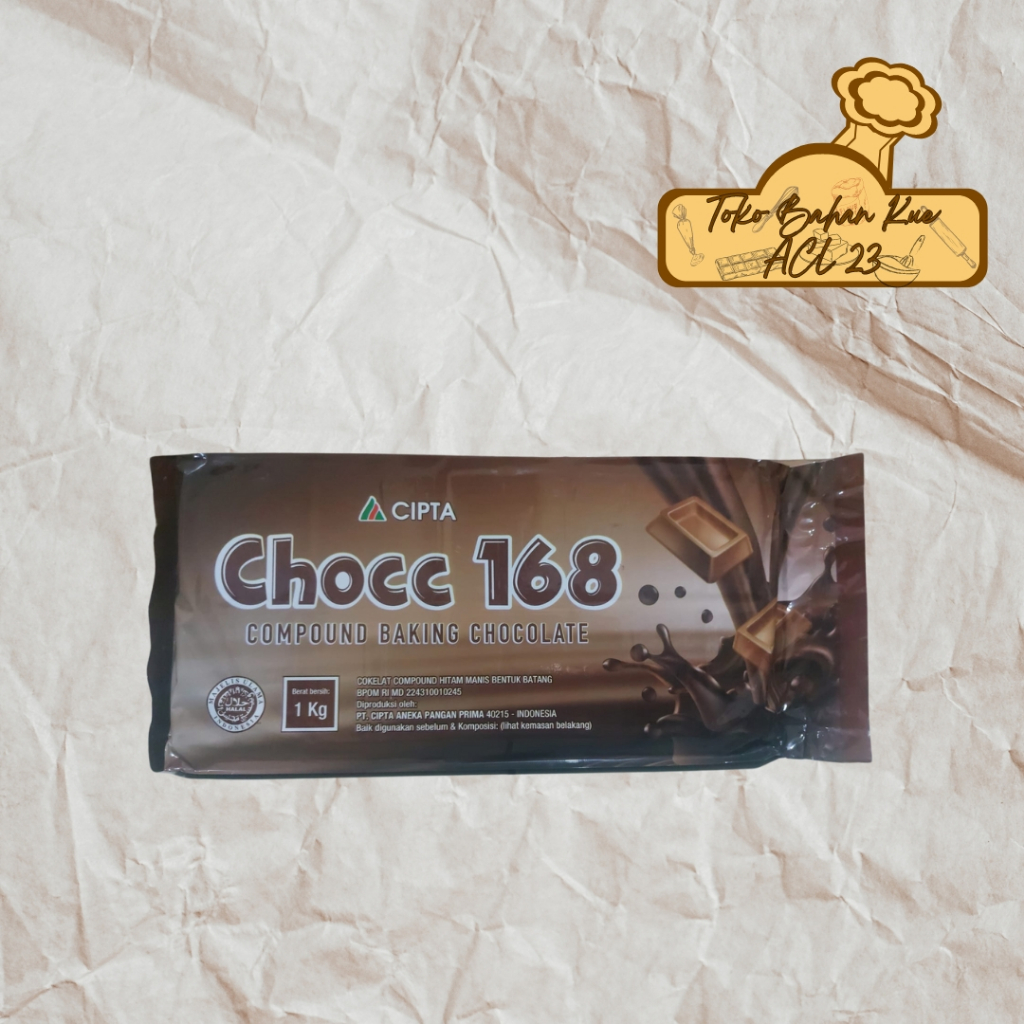 Coklat Batang Chocc168/Compound Baking Chocolate Chocc168/Chocc168/Cokelat Compound Hitam Manis 1KgC