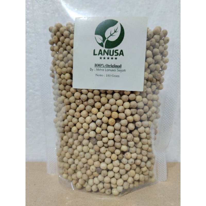 

BIJI LADA PUTIH MUNTOK UTUH 1 KG | BIJI LADA PUTIH BANGKA | WHOLE WHITE PEPPER | MUNTOK WHITE PEPPER | LADA PUTIH KUALITAS SUPER | 100% PREMIUM QUALITY WHITE PEPPER | LANUSA WHITE PEPPER | LADA PUTIH MERK LANUSA