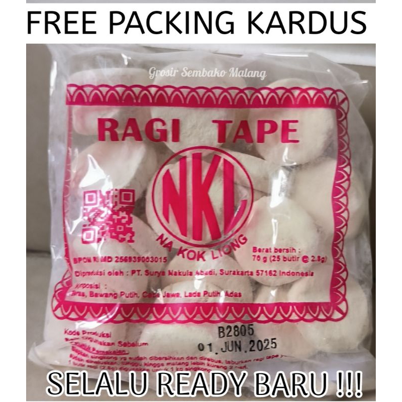 

Korzaln Ragi Tape Nkl 70 Gr / Ragi Nkl / Ragi Na Kok Liong / Fermentasi Tape Singkong