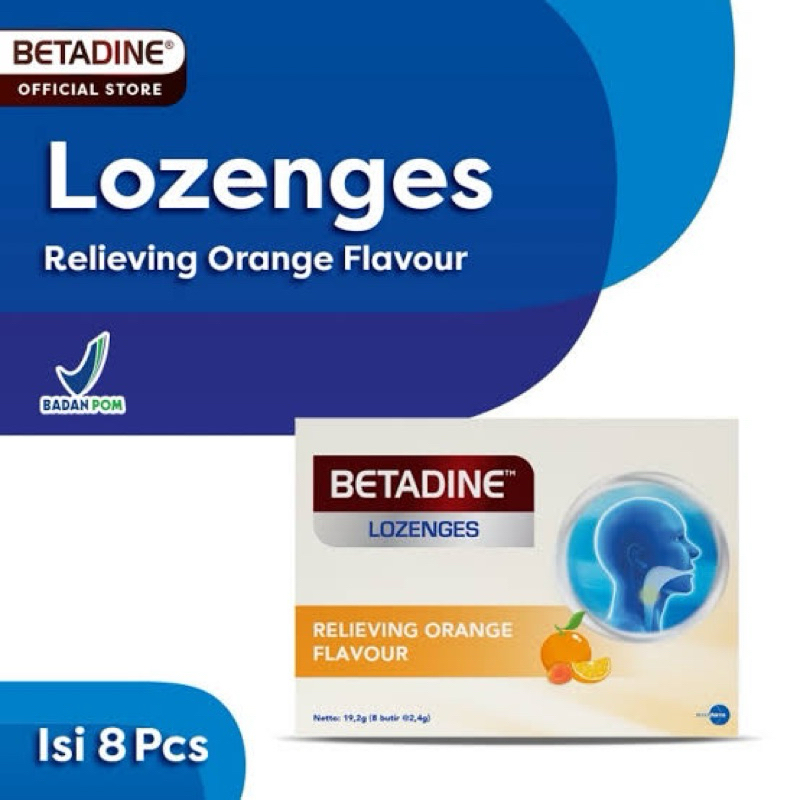 

[PROMO] Betadine Lozanges Orange Flavour 1 pack @ 8pcs