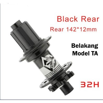RT Hub Belakang Freehub TA Thru Axle BOOST 32H 142 x 12mm Jangkrik