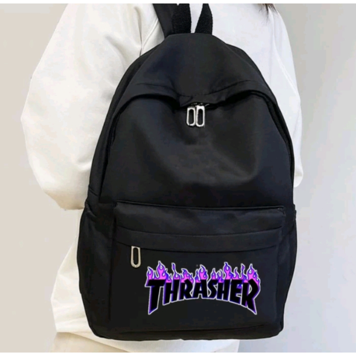 Tas Ransel Distro Thrasher / Tas Backpack Unisex Keren Style 2025 / Tas Motif Thrasher Kekinian