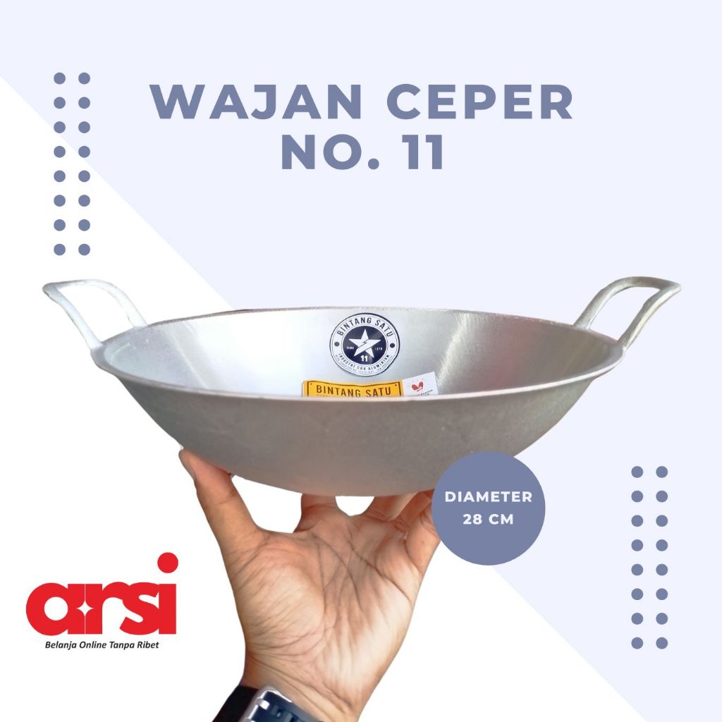 Wajan Penggorengan Ceper No 11 Katel Bahan Alumunium Diameter 28 cm