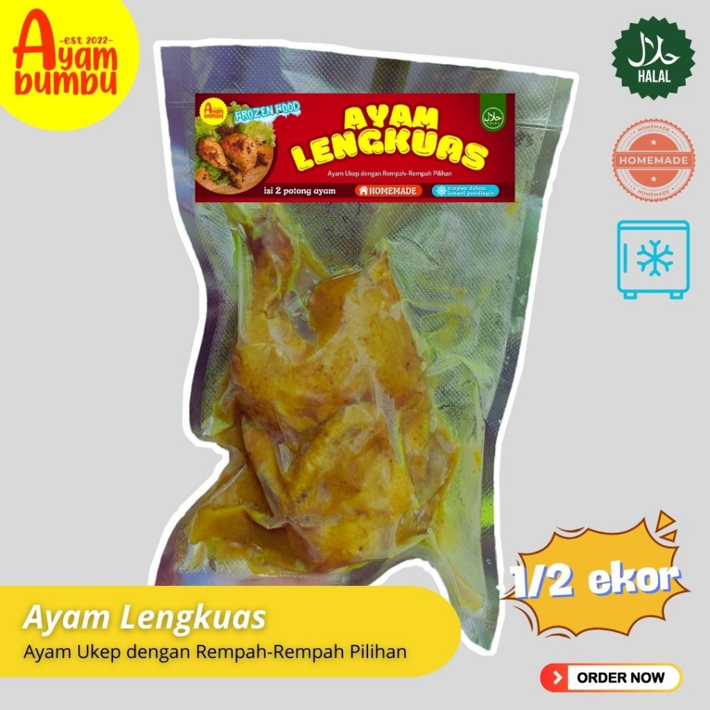 

Ayam Lengkuas 1/2 Ekor by Ayam Bumbu (Ayam Ukep dengan Rempah-Rempah Pilihan)