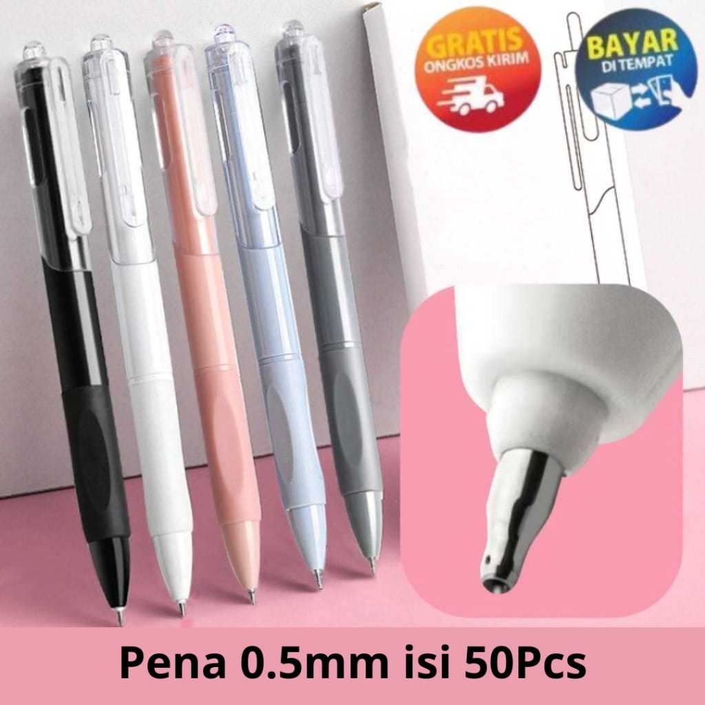 

MIKADO - KP170 GEL PEN PULPEN GEL RETRACTABLE 5 WARNA 0.5MM 50 PCS