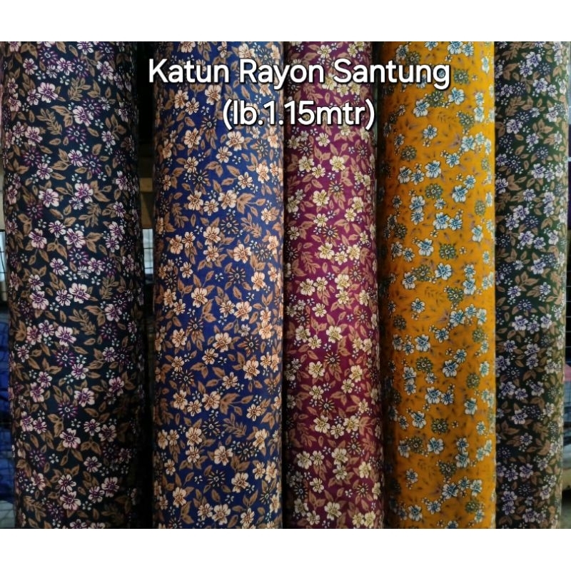 (Per 0.5 x 1.15meter) Katun Rayon Santung - Bahan dress/gamis/daster/rok/kemeja