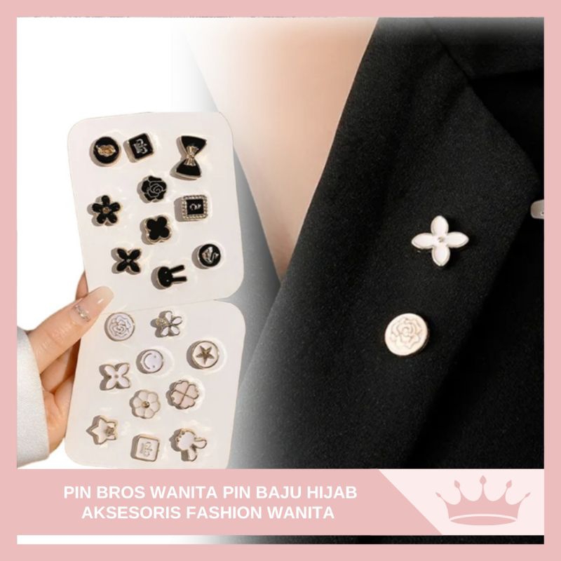 Bros Pin Aksesoris Fashion Wanita / Pin Baju Hijab Dagu Klip Kecil / Bros Kecil Model Invisible Tanp