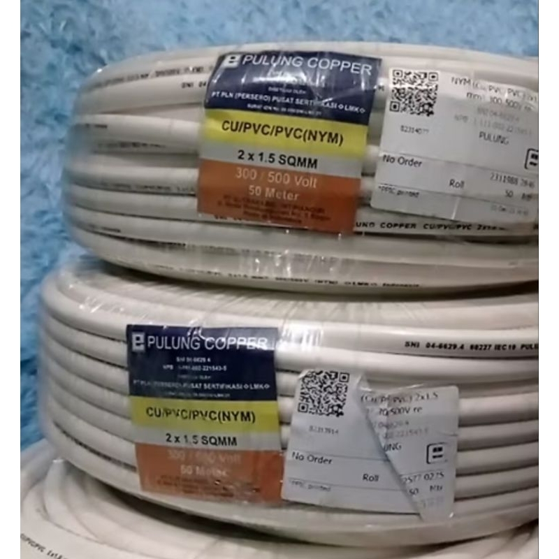 KABEL NYM 2X1.5 PULUNG ISI 2 KAWAT TEMBAGA 50 m