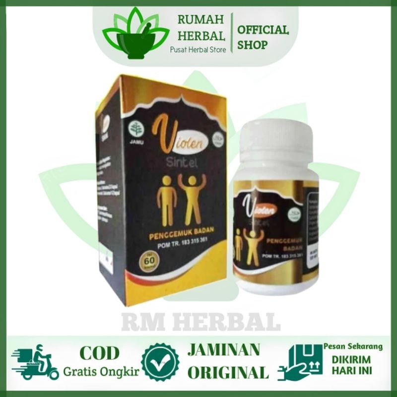 VIOLEN Obat Penggemuk Herbal Penambah Berat Badan 60 Kapsul Asli 100 Original BPOM   Nanobet Nanogur