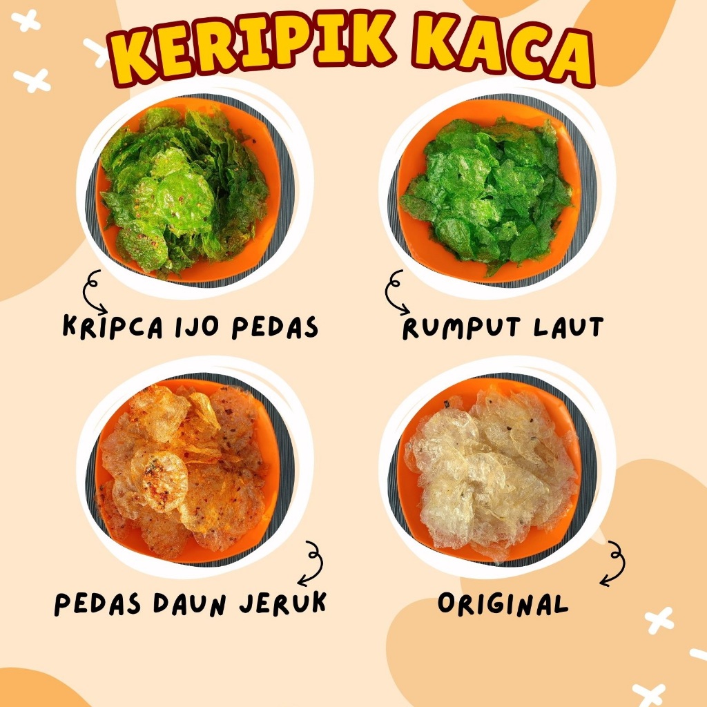 

MIRA SNACK - KERIPIK KACA PEDAS Food Snack Pedas Kripca Kripik Makanan Cemilan Camilan Crispy