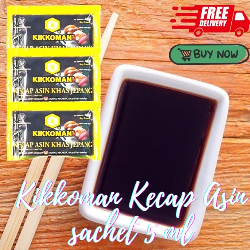 

Kikkoman soy sauce sachet 5 ml | kecap asin Jepang halal 5 ml