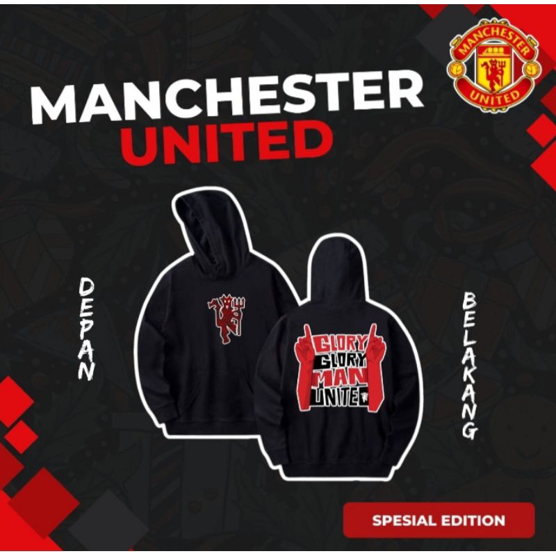 kaos Hoodie (kaos kerudung)/ kaos penggemar bola (desain sesuai gambar)