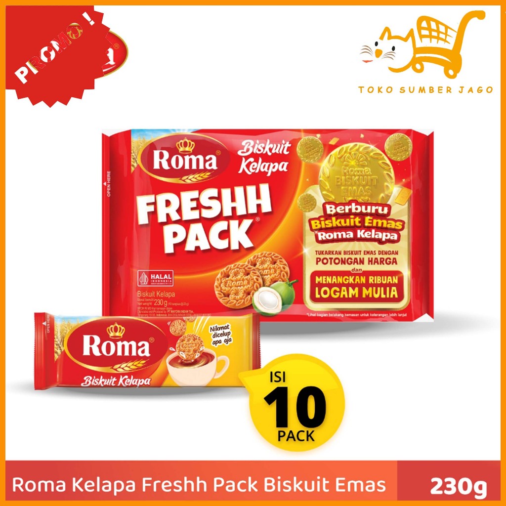 

Roma Biskuit Kelapa Freshh Pack 10 Sachets x 23gr