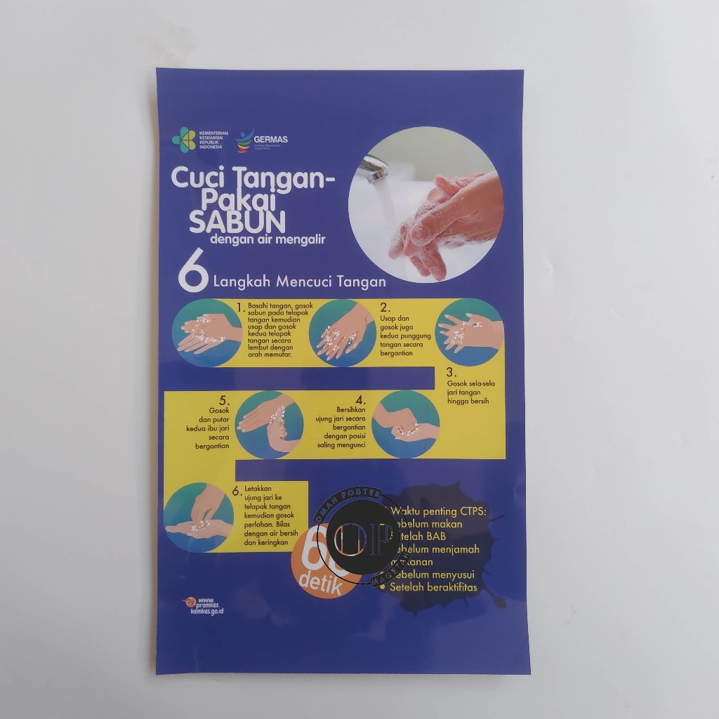 

Stiker Cuci Tangan Pakai Sabun - 6 Langkah Cuci Tangan - Cara Cuci Tangan Rumah Tangga