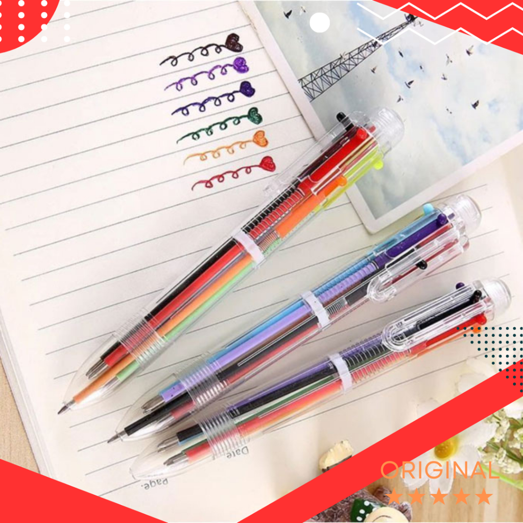 

Pulpen 6 in 1 Pena Bolpoin Warna-Warni Multi Colored Pen [COD] BAYAR DITEMPAT ORIGINAL BARU [GOSEND][GRAB][GROSIR][MURAH]