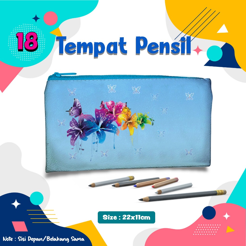 

Pencil Case motif flower 018 Animal Cute Tempat Pensil Kostak Kotak wadah Pouch dompet