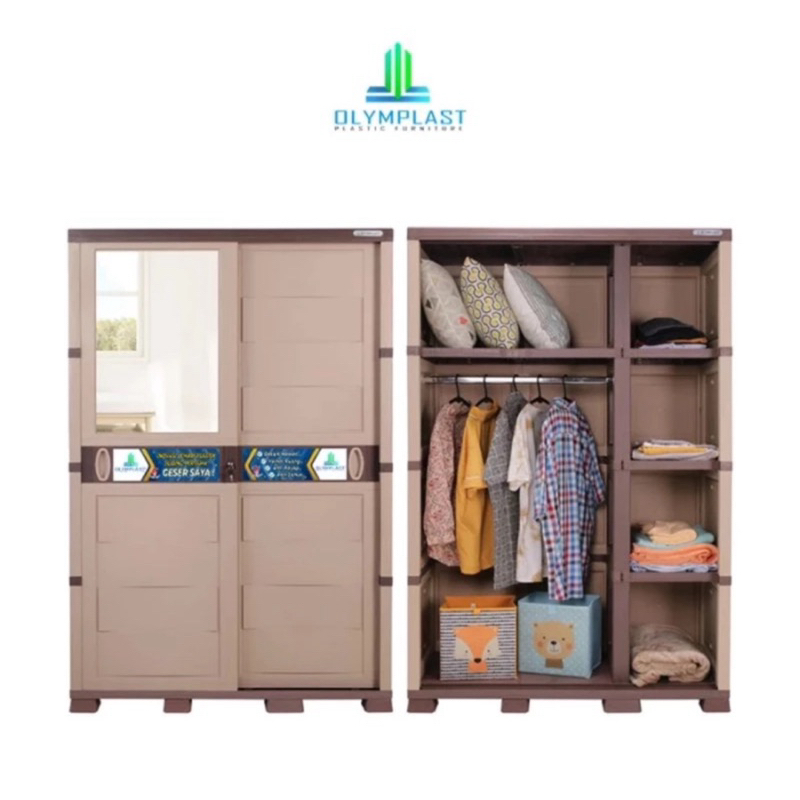 KHUSUS DENPASAR-BALI.Lemari Pakaian Sliding PlastikMerk Olymplast & Folding cabinet