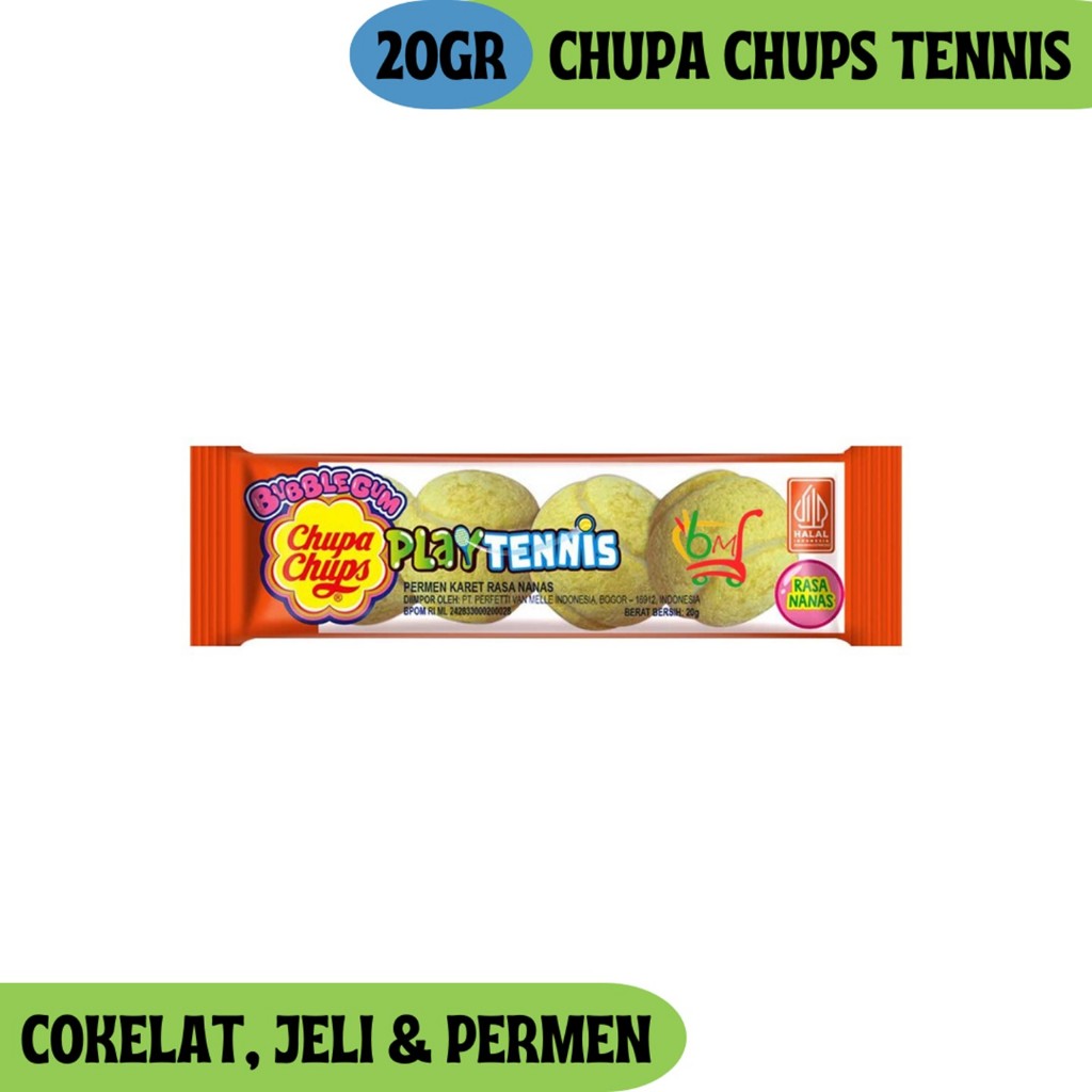 

Chupa Chups Play Tennis Permen Karet Rasa Nanas