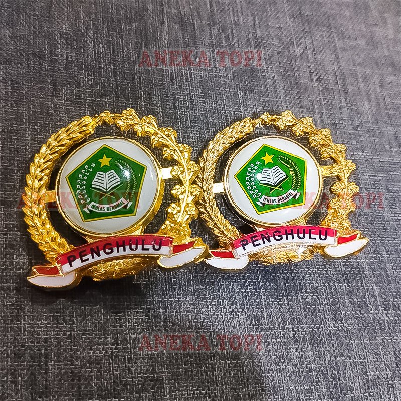 Pin Logo Kemenag Penghulu Pin Bros Penghulu Padi Kapas Pin Penghulu Kemenag - Aneka Topi