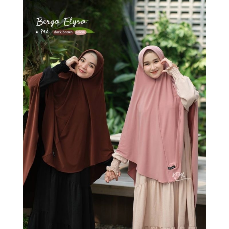 Jilbab bergo dewasa Elysa | Bergo ped | Khumaira syar'i | bergo Jersey ity crepe