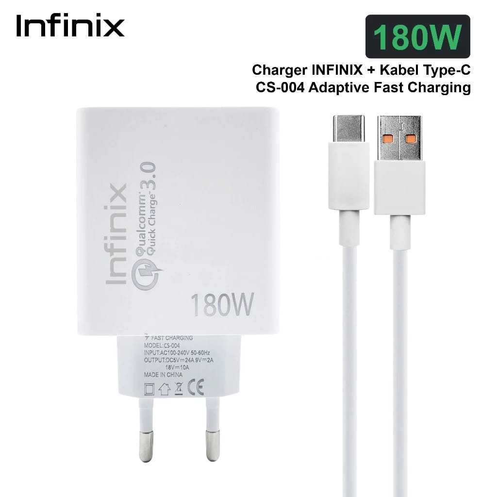 Charger infinix Vooc Fast charging original casan HP Infinix CS-004+kabel type C. Original.....