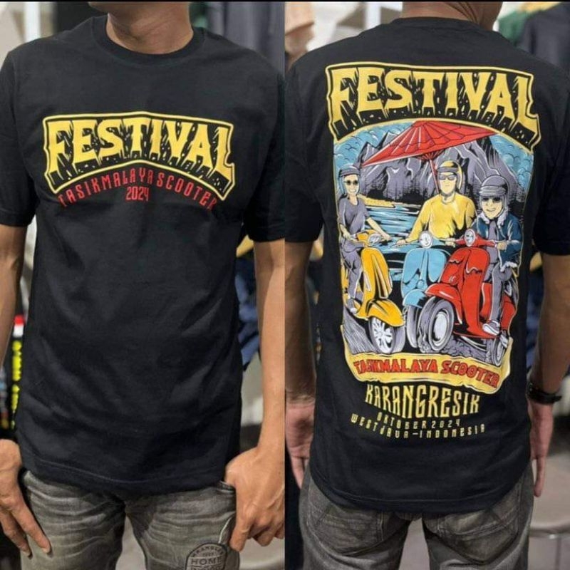 Kaos Event Vespa Festival Tasikmalaya Scooter Original Merchandise | Stiker+Piagam