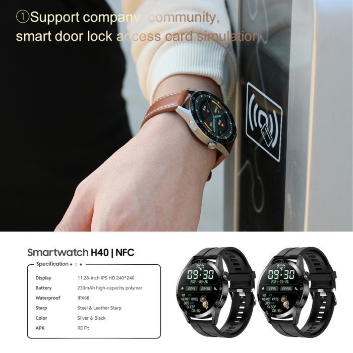 Smartwatch H40 Jam Tangan Pintar Musik Olahraga Sport Cek Kesehatan