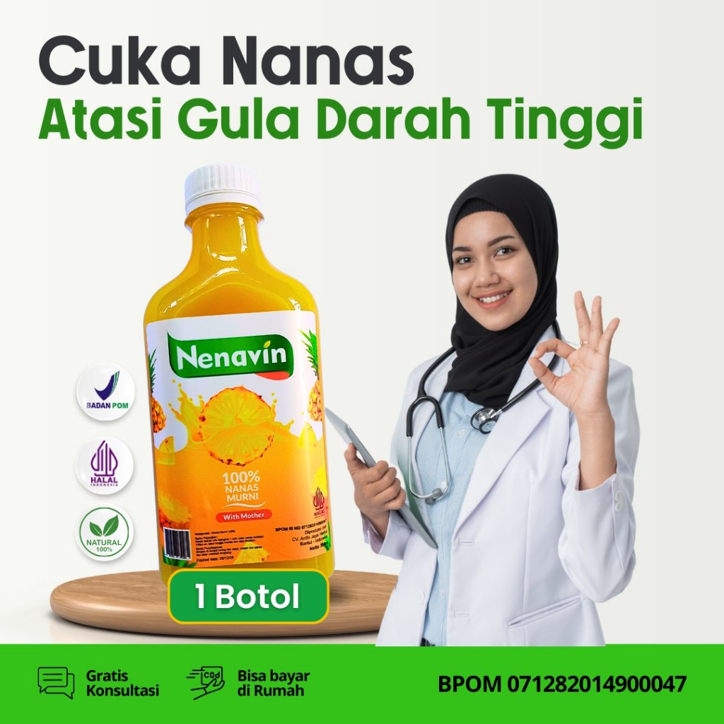 

CUKA NANAS - NENAVIN 300ML - Atasi Gula darah tinggi Lawan Diabetes - HALAL - BPOM - bisa COD