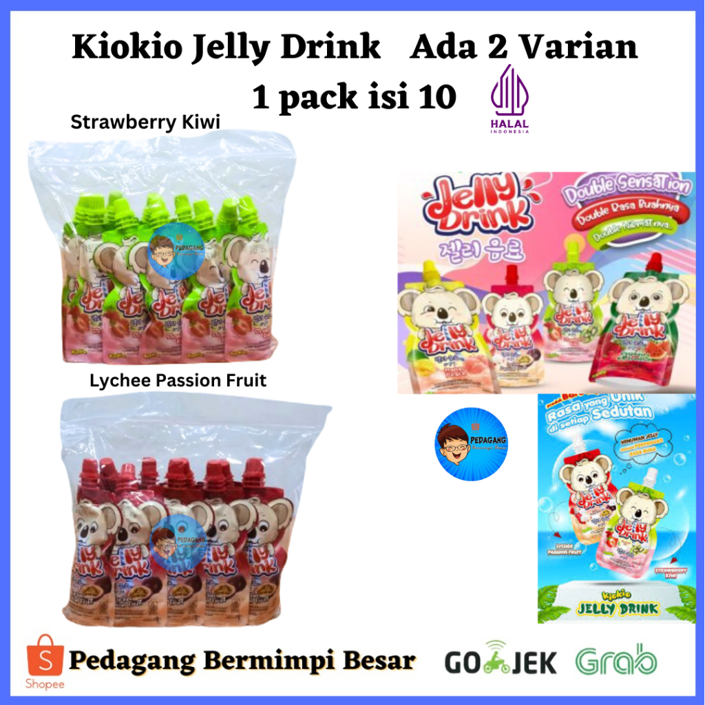 

Kiokio Jelly Drink Ada 2 Varian 1 pack isi 10/ Kiokio jelly drink/ Jelly/ Minuman Jelly KioKio