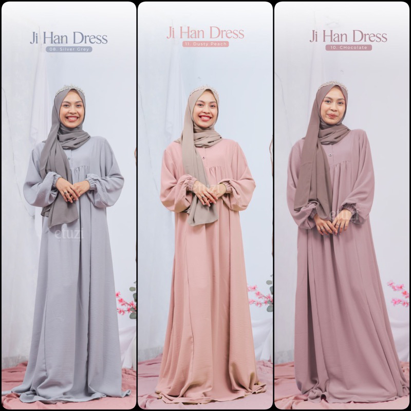 ETUZI - JI HAN DRESS VOL 1 DAN 2 - GAMIS KOTAK KOTAK KOREAN STYLE - GAMIS DEWASA MOM MOTIF HOMEDRESS