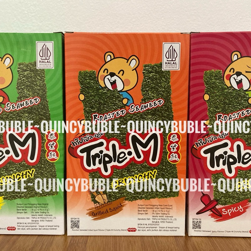 

Roasted Seaweed Triple M Crunchy snack rumput laut
