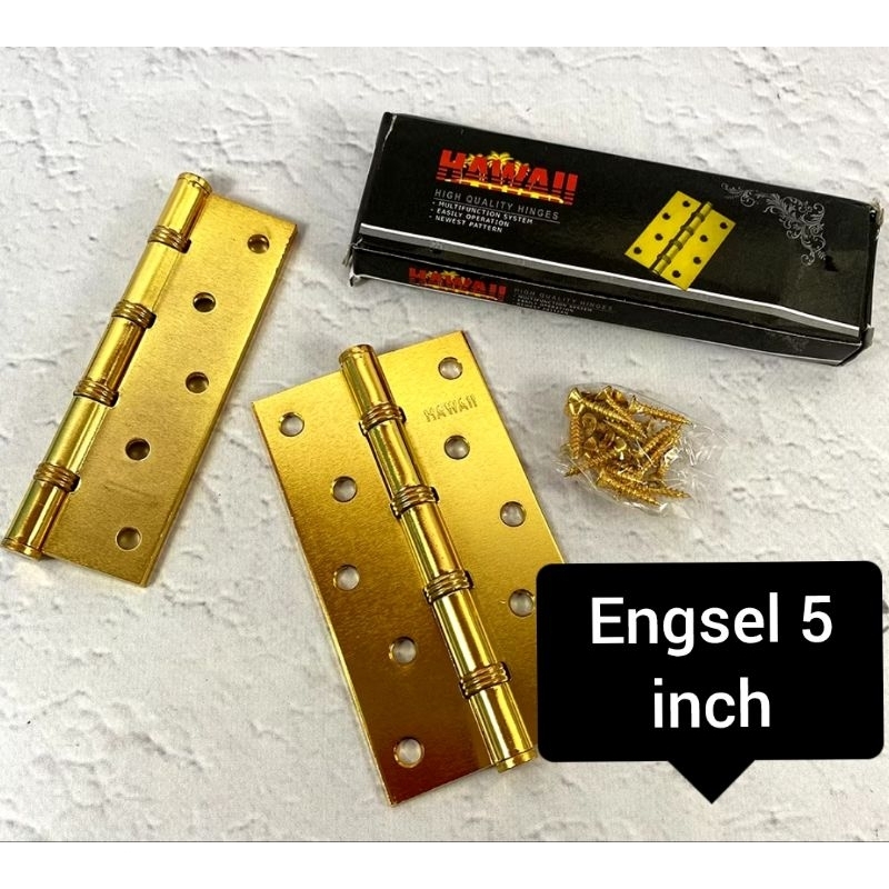Engsel Besi Pintu Tebal 5"  / ARNETTA/VANIRO/TEXAS/VSM IRON HINGES Brass Hinges